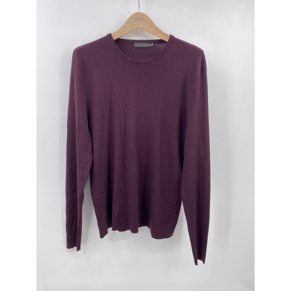 ralph lauren black label cortton blend slim-fit burgundy sweater size 2XL (F4)